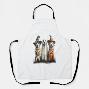 Halloween Ghost Golden Retriever Dog Apron