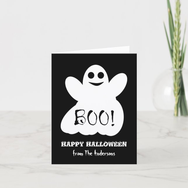 Halloween Ghost Greeting Card (Front)