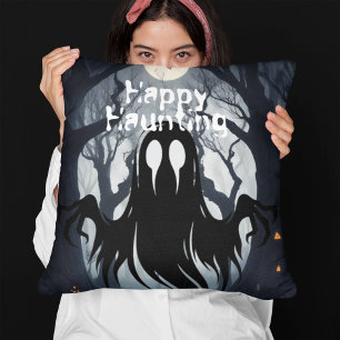 Halloween Ghost Haunted Forest Costume Party Throw Pillow
