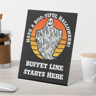 Halloween Ghost Have a Boo-tiful Retro Vintage Pedestal Sign