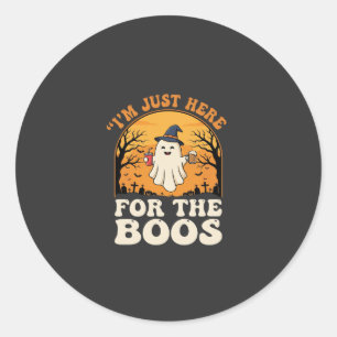 Halloween Ghost Here For The Boos Classic Round Sticker