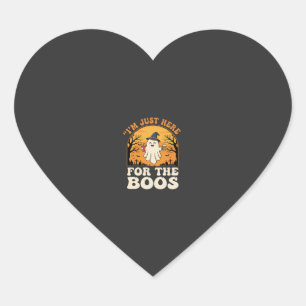 Halloween Ghost Here For The Boos Heart Sticker