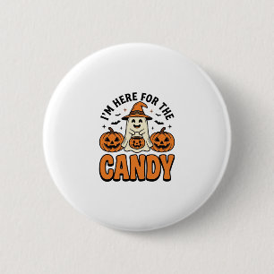 Halloween Ghost Here For The Candy Cute Vintage_1 2 Inch Round Button