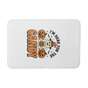 Halloween Ghost Here For The Candy Cute Vintage_1 Bath Mat