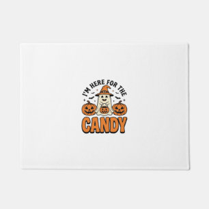 Halloween Ghost Here For The Candy Cute Vintage_1 Doormat