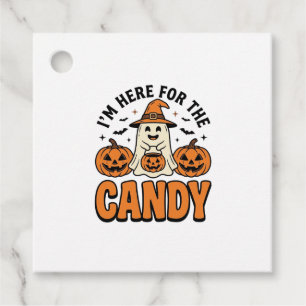 Halloween Ghost Here For The Candy Cute Vintage_1 Favour Tags