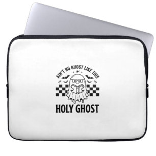 Halloween Ghost Holy Ghost Funny Vintage Checkerbo Laptop Sleeve