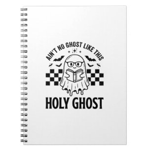 Halloween Ghost Holy Ghost Funny Vintage Checkerbo Notebook