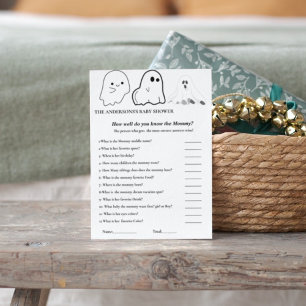 Halloween Ghost How well you know mom baby shower Card