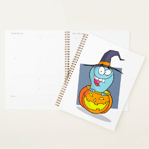Halloween Ghost in Pumpkin Spooky Witch Planner