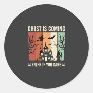 Halloween Ghost Is Coming Haunted House Classic Round Sticker
