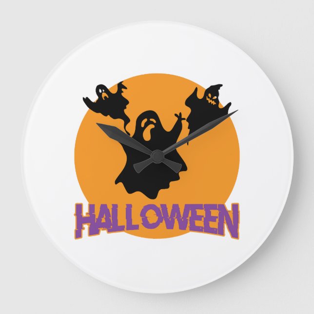 Halloween ghost large clock (Front)