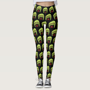 Halloween Ghost Laughing Pem 2 Mouths Trick Treat Leggings
