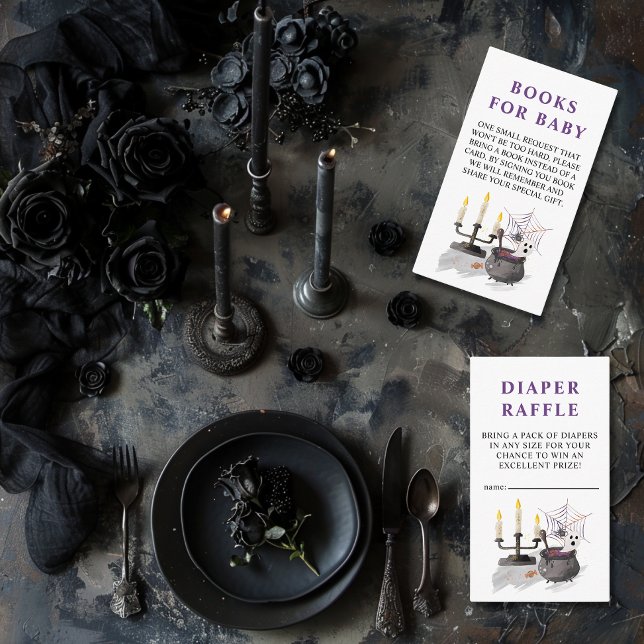 Halloween Ghost Little Boo Baby Diaper Raffle  Enclosure Card (A Little Boo is Almost Due Books for Baby - Baby Shower Enclosure Card )