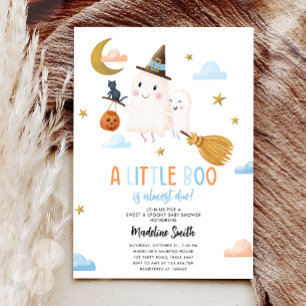 Halloween Ghost Little Boo Spooky Boy Baby Shower Invitation