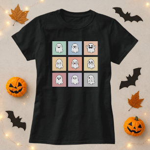 Halloween Ghost Mood Shirt; Grid of Ghost Mood T-Shirt