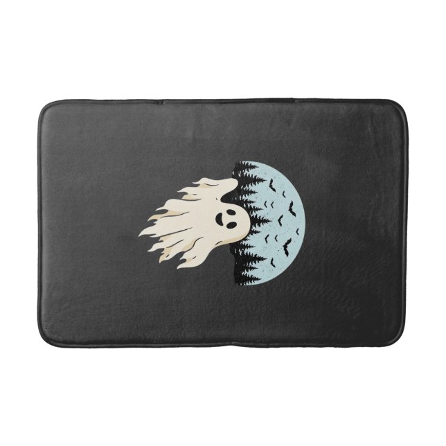Halloween Ghost Moon Forest Design_1 Bath Mat (Front)