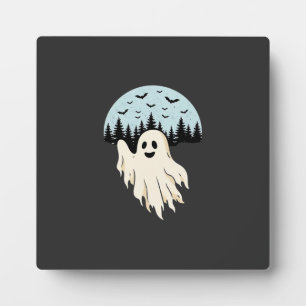 Halloween Ghost Moon Forest Design_1 Plaque