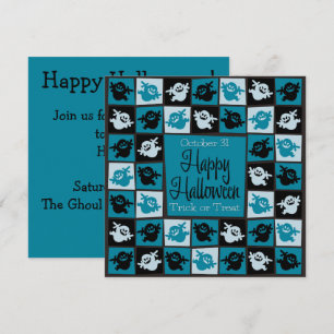 Halloween ghost mosaic invitation