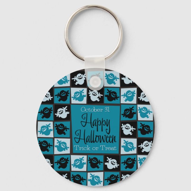 Halloween ghost mosaic keychain (Front)