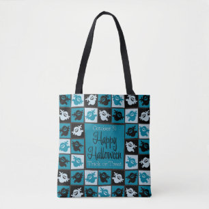 Halloween ghost mosaic tote bag