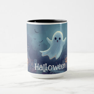 Halloween Ghost Mug   Spooky Coffee Cup  