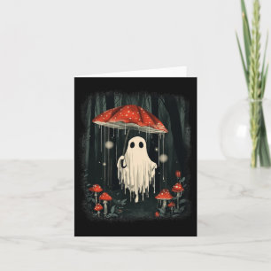 Halloween Ghost Mushroom Spooky Season Cottagecore Card