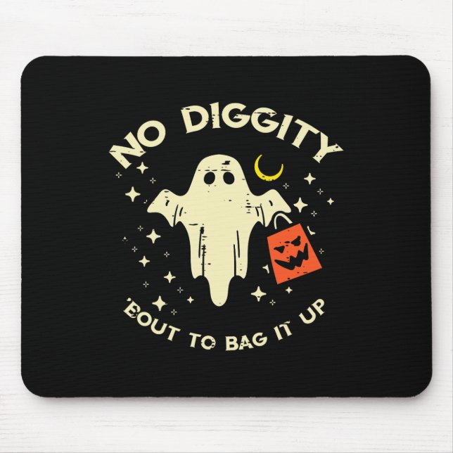 Halloween Ghost No Diggity Costume Boys Girls Kids Mouse Pad (Front)