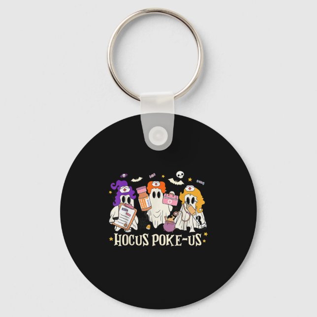 Halloween Ghost Nurse Hocus Ke Us Costume Scrub To Keychain (Front)