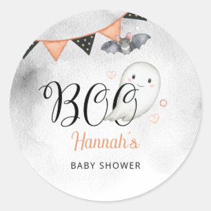 Halloween Ghost October Baby Shower Favour Classic Round Sticker