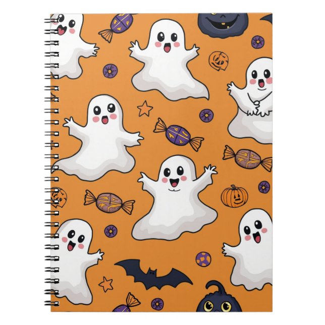 Halloween ghost pattern Notebook (Front)