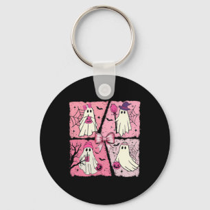 Halloween Ghost Pink Cute Ghost Coquette Halloween Keychain