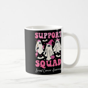 Halloween Ghost Pink Witch Hat Support Squad Breas Coffee Mug