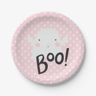 Halloween Ghost Plates in Pink