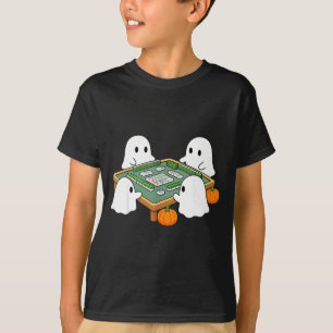 Halloween ghost playing mahjong spooky mahjong T-Shirt