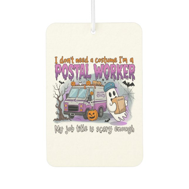 Halloween Ghost,Postal Worker Air Freshener (Front)
