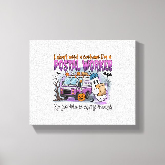 Halloween Ghost,Postal Worker Canvas Print (Front)