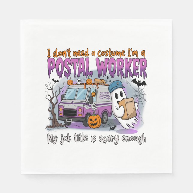 Halloween Ghost,Postal Worker Napkin (Front)