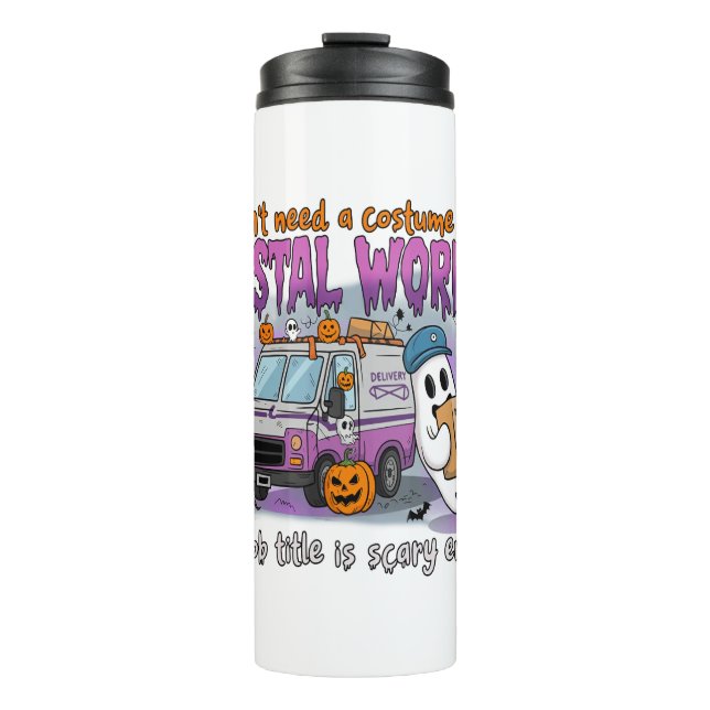 Halloween Ghost,Postal Worker Thermal Tumbler (Front)