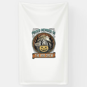 Halloween Ghost Proud Member Boo Crew Vintage Funn Banner