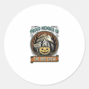 Halloween Ghost Proud Member Boo Crew Vintage Funn Classic Round Sticker
