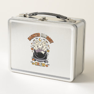 Halloween Ghost Pumpkin Crew Metal Lunch Box