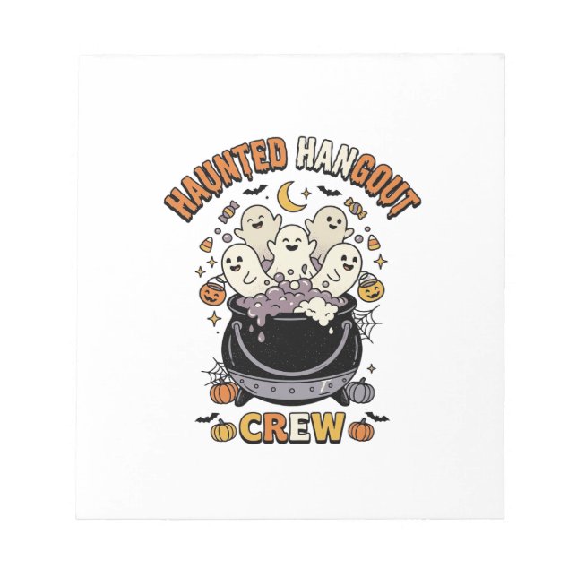 Halloween Ghost Pumpkin Crew Notepad (Front)