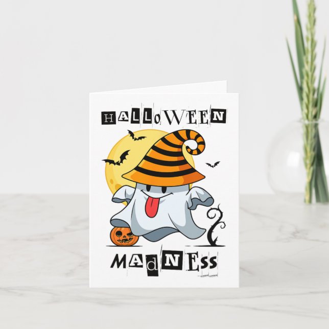Halloween Ghost Pumpkin S For Men  Card (Front)