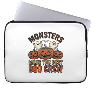 Halloween Ghost Pumpkin Vintage Engraving Funny Te Laptop Sleeve