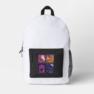 Halloween Ghost Pumpkins Black Cat Haunted House B Printed Backpack