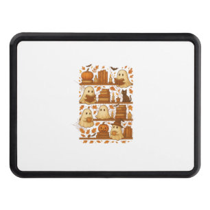 Halloween Ghost Reading Books Lover Trailer Hitch Cover