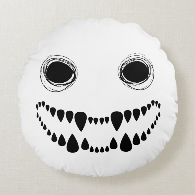 Halloween Ghost Round Pillow (Front)