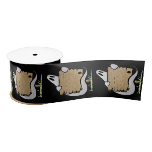 Halloween' ghost satin ribbon