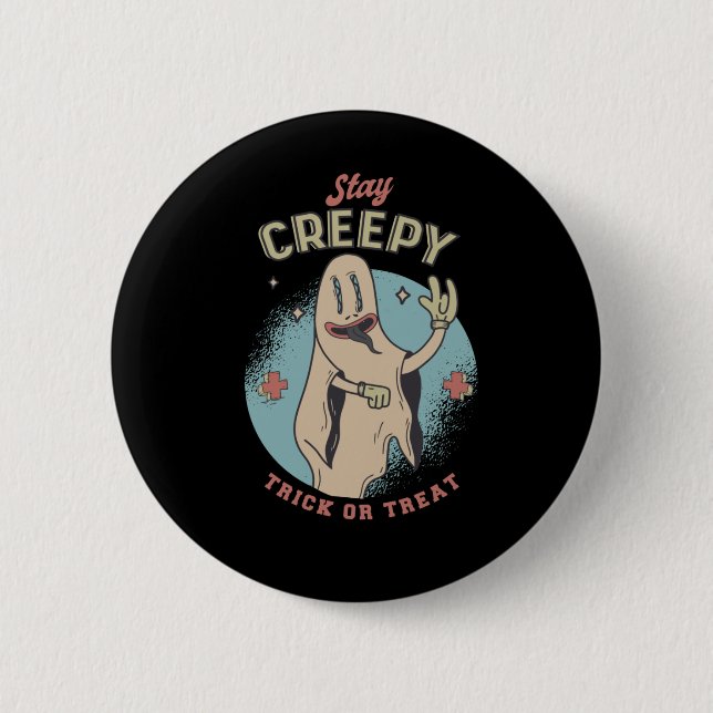 Halloween Ghost Saying Design 2 Inch Round Button (Front)